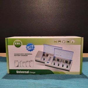 EBL AA/AAA/C/D/9V Universal Battery Charger for RECHARGEABLE BATTERIES ONLY